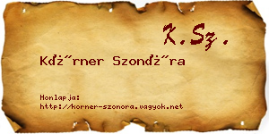 Körner Szonóra névjegykártya